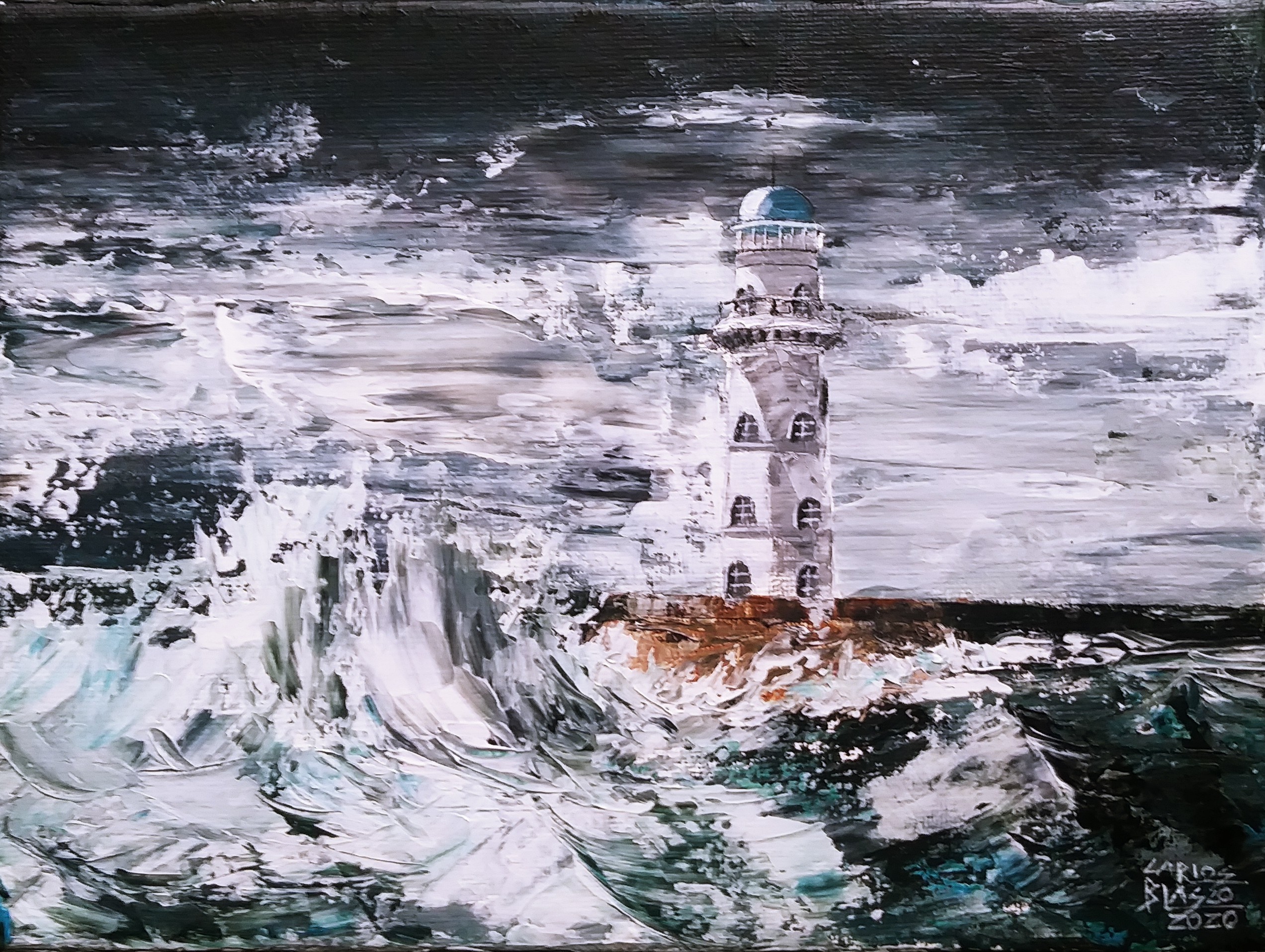 3 - De la serie RESISTIRÉ - Acrílico a espátula sobre lienzo. 18x24 cms. - copia