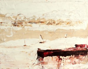 BARCAROLA-EPMR 56 - Acrílico a espátula sobre lienzo, 20x25x3,5 cms.