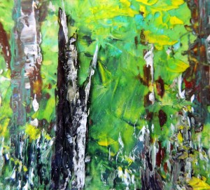 (Detalle) BOSQUE - Técnica mixta, acrílico en 3D. 20x30 cms. sobre DM de 3 m/m.