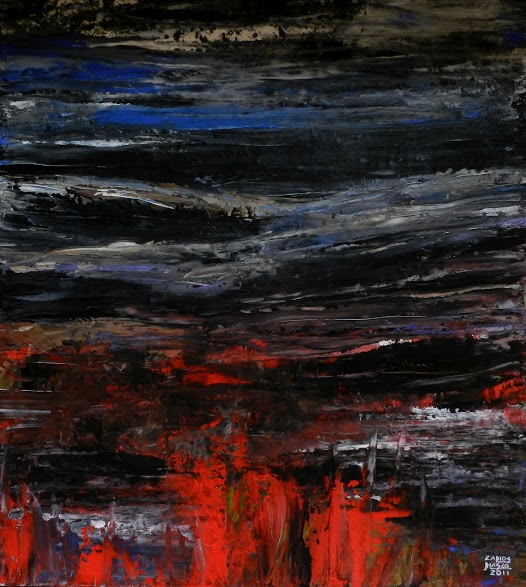 EXODUS-EPMR 27-Acrílico a espátula sobre DM 3 mm.-66x60 cms.