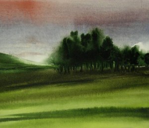 LA LLUVIA-Acuarela sobre lienzo-38x43