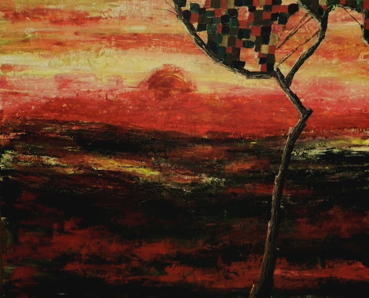 LA TELARAÑA-Acrílico a espátula sobre okumen de 8 mm. ( 102x125x3,3 cms.)