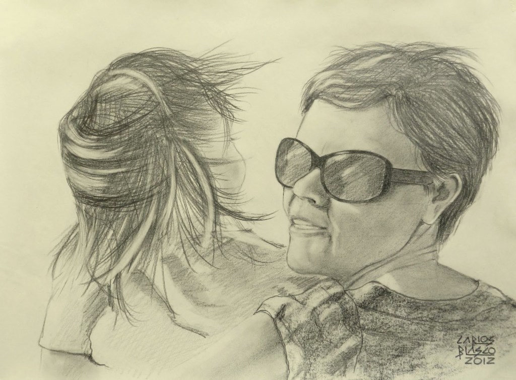 MAGDA CON MARTINA-Grafito sobre papel-32x46 cms.