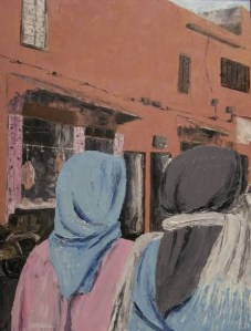 MEDINA DE MARRAQUECH-Óleo a espátula sobre tabla-65x50