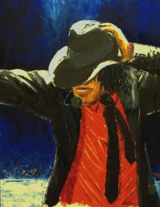 MICHAEL JACKSON - Óleo a espátula sobre tabla - 65x50 cms.