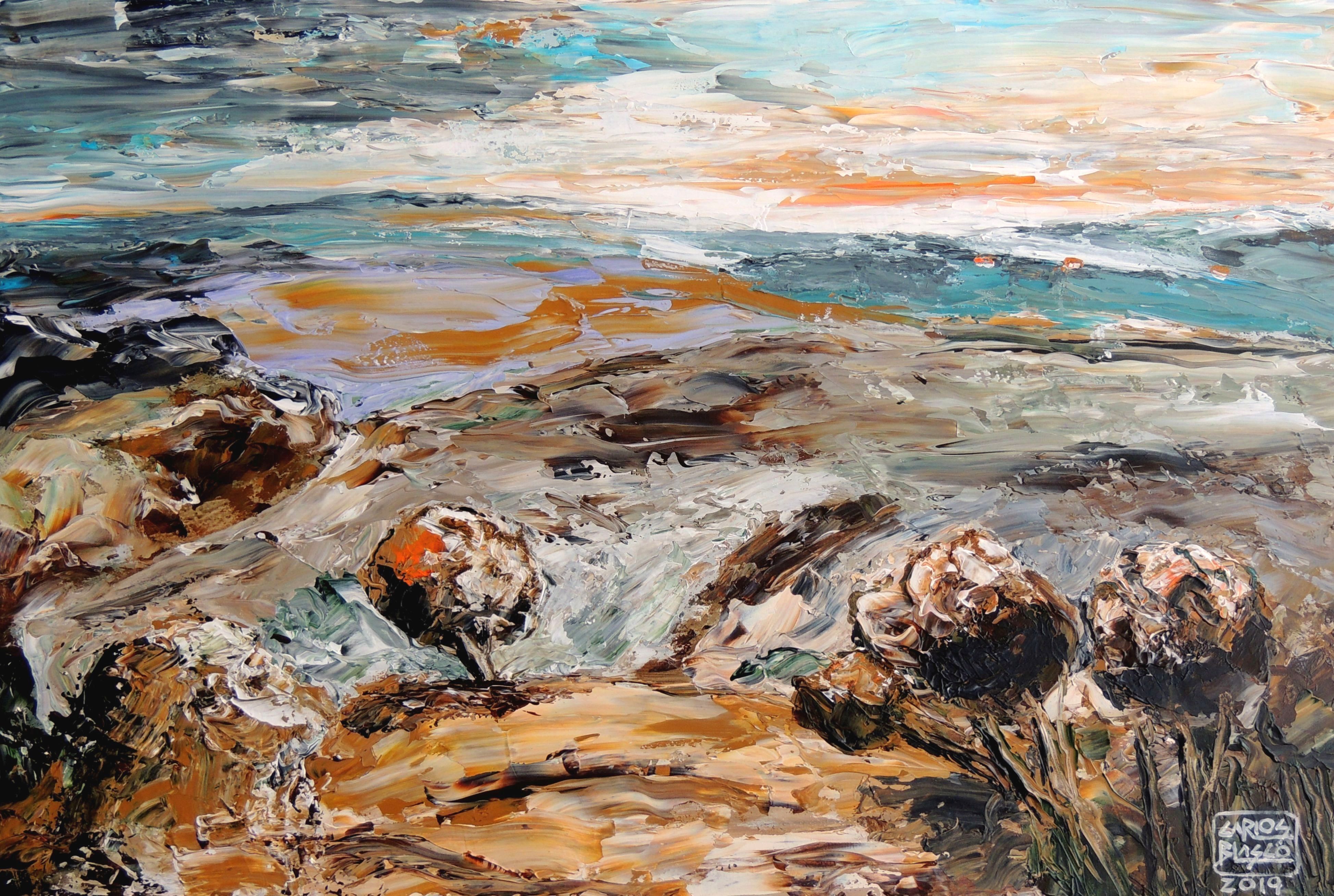 PAISAJE-Acrílico a espátula sobre DM- 40x60x0,3 cms.