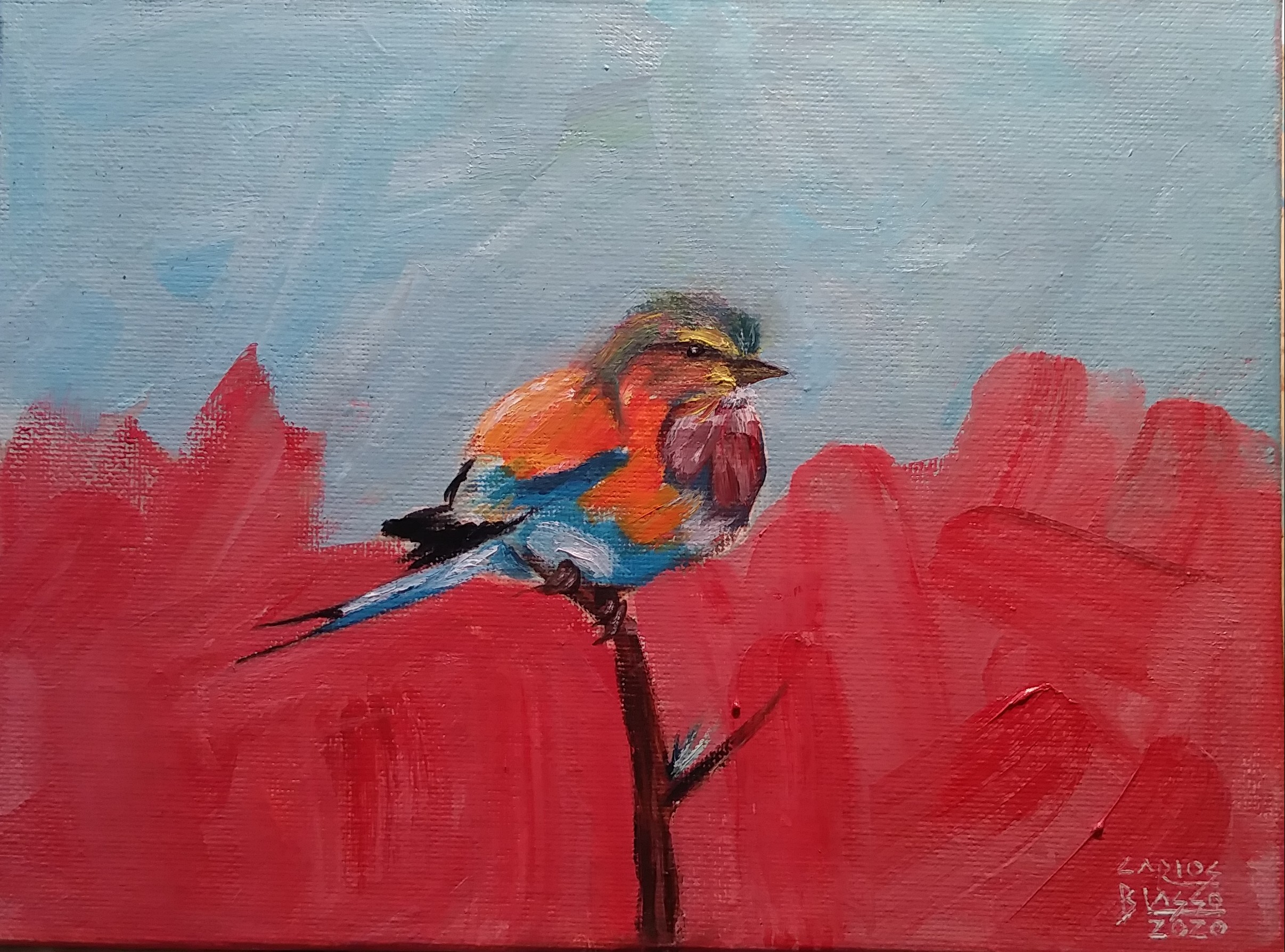 14 - De la serie “El baile de los pajaritos” Óleo sobre lienzo. 15×20 cms.