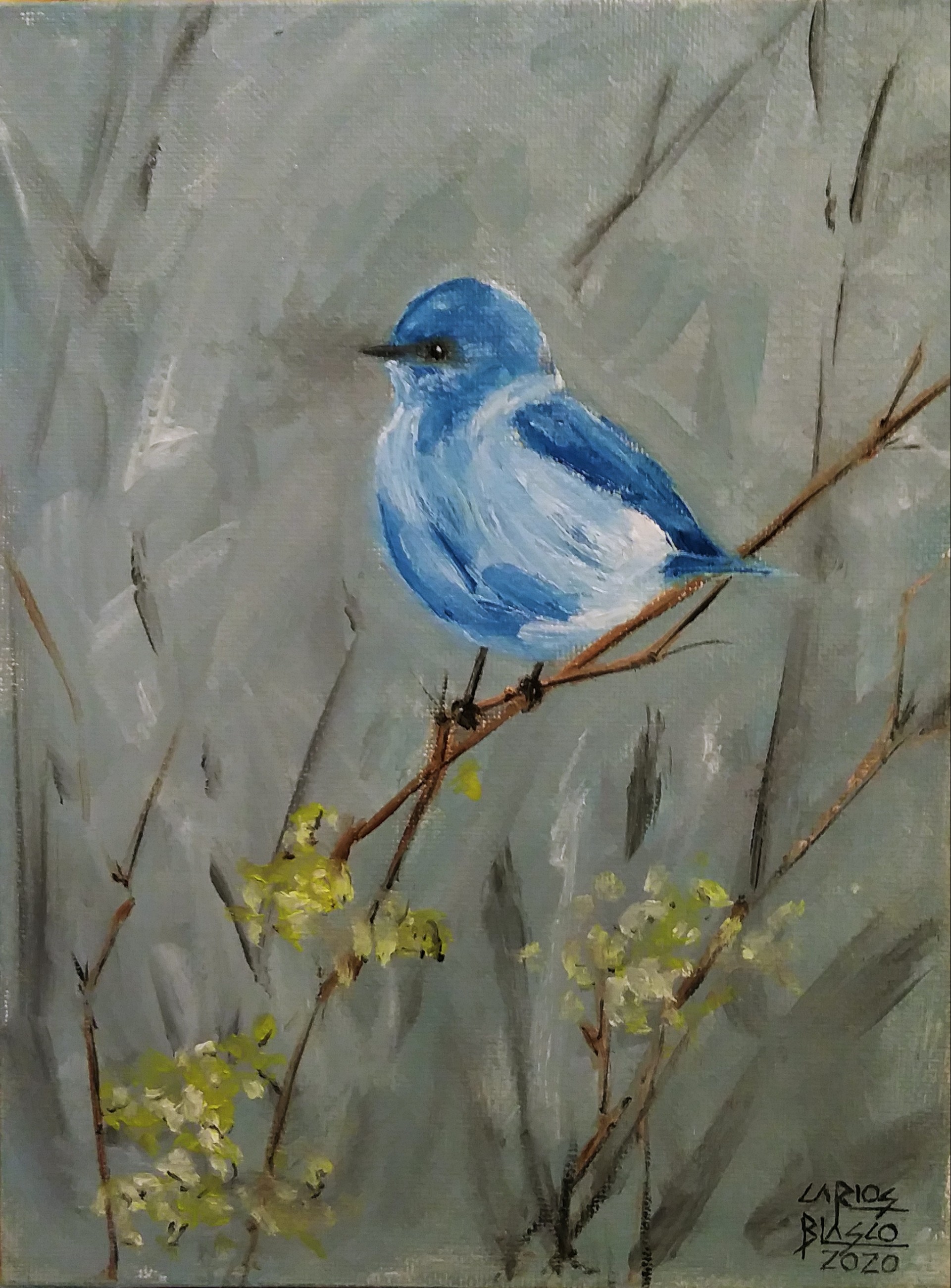 17 - De la serie “El baile de los pajaritos” Óleo sobre lienzo. 20x15 cms.