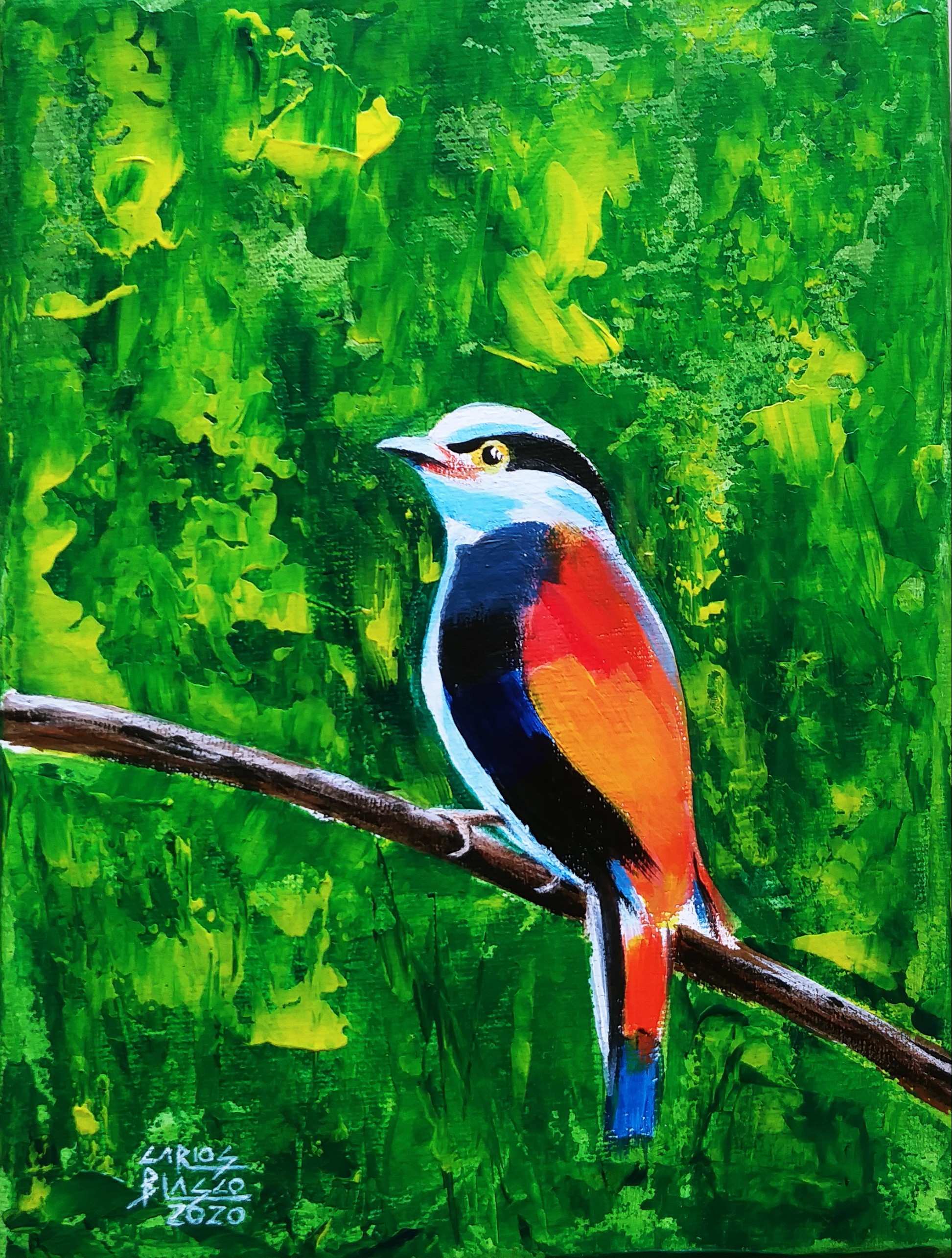 21 - De la serie “El baile de los pajaritos” Óleo sobre lienzo. 24x18 cms.